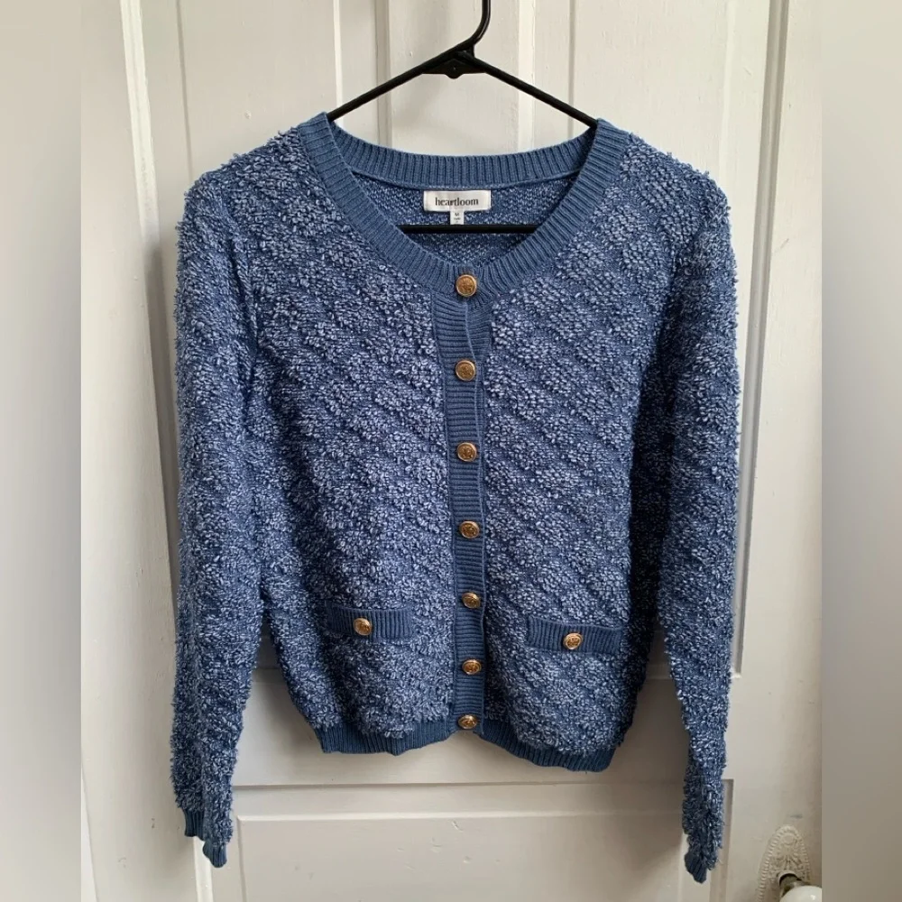 Heartloom Kiel Cardigan Blue Size Medium - Picture 2 of 6